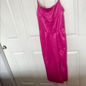 Elegant Pink Satin Slip Dress
